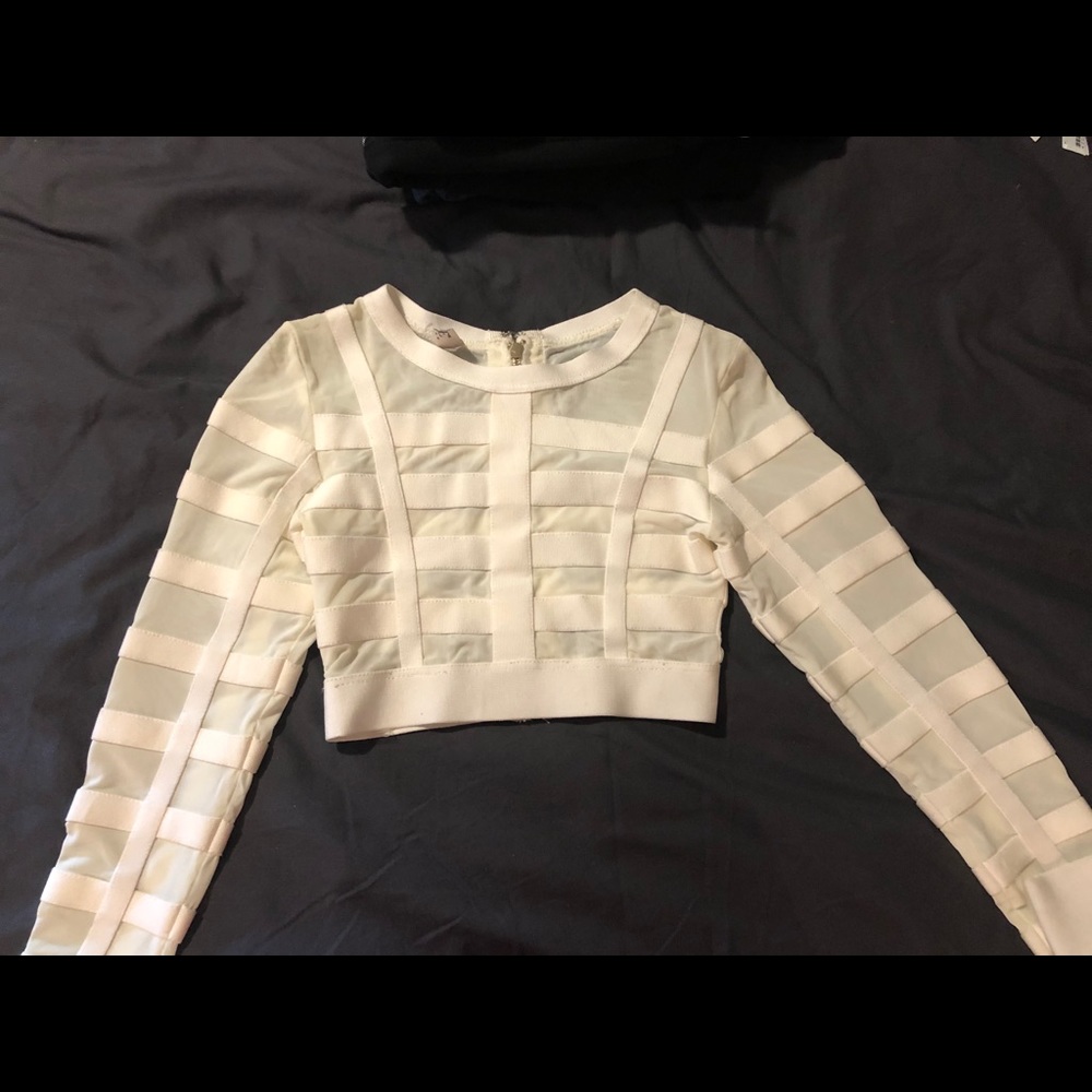 House of CB cropped mesh top